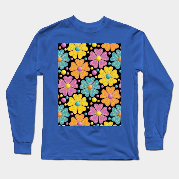 Floral Pattern Art Long Sleeve T-Shirt by Designoholic